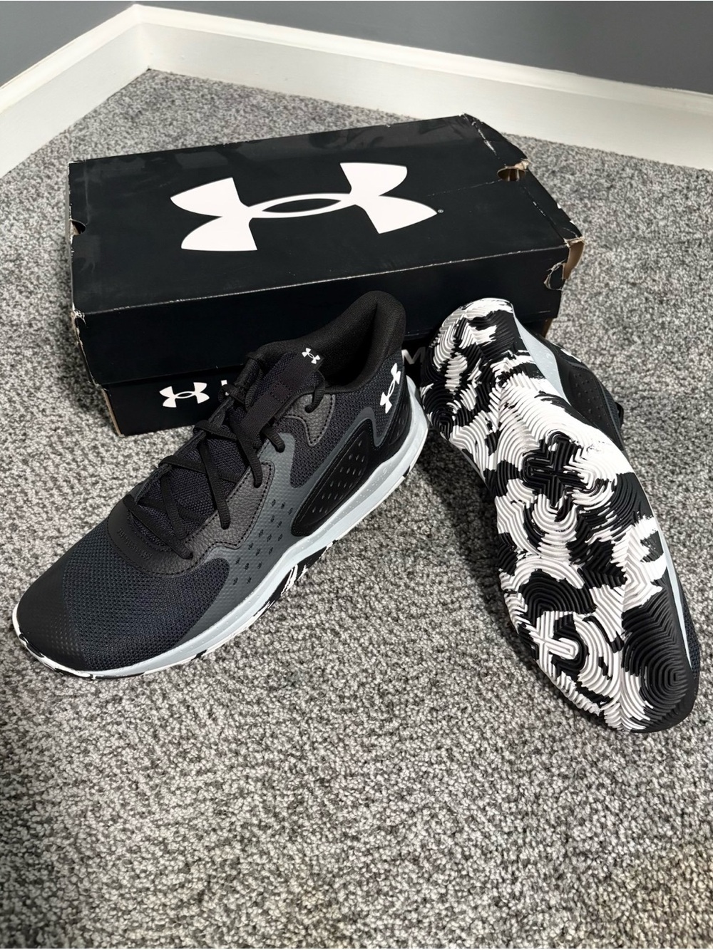 Under Armour Jet 23 Men’s Black and White Athletic Shoes